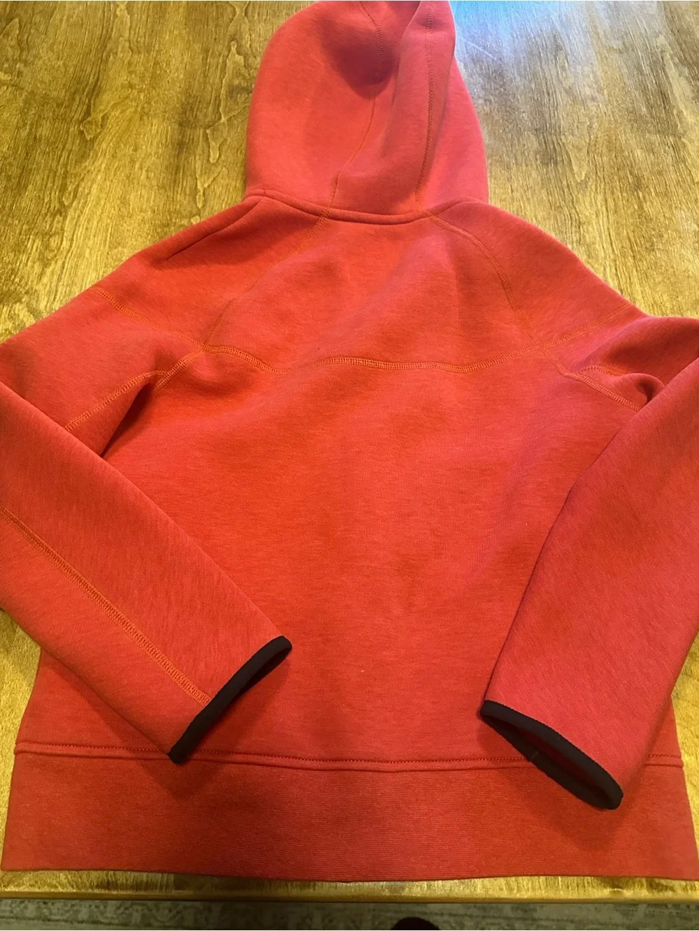 Nike Red Hooded Full-Zip Boys Sweatshirt with Black Accents